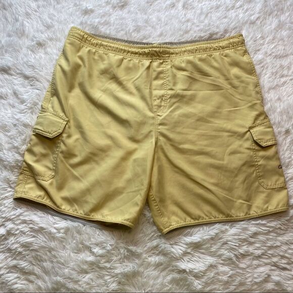Quicksilver Yellow Men’s Swim Trunks Size Large - Picture 1 of 12